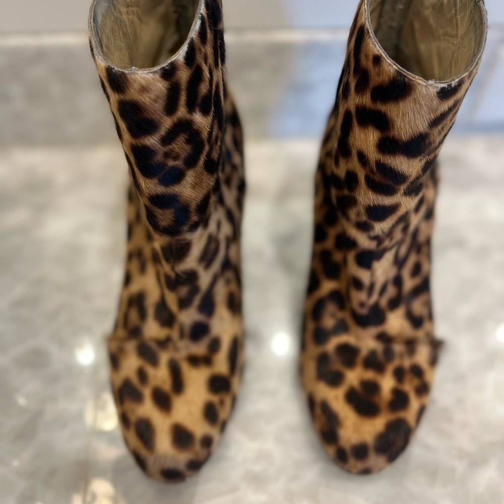 Rag and Bone leopard print pony hair booties